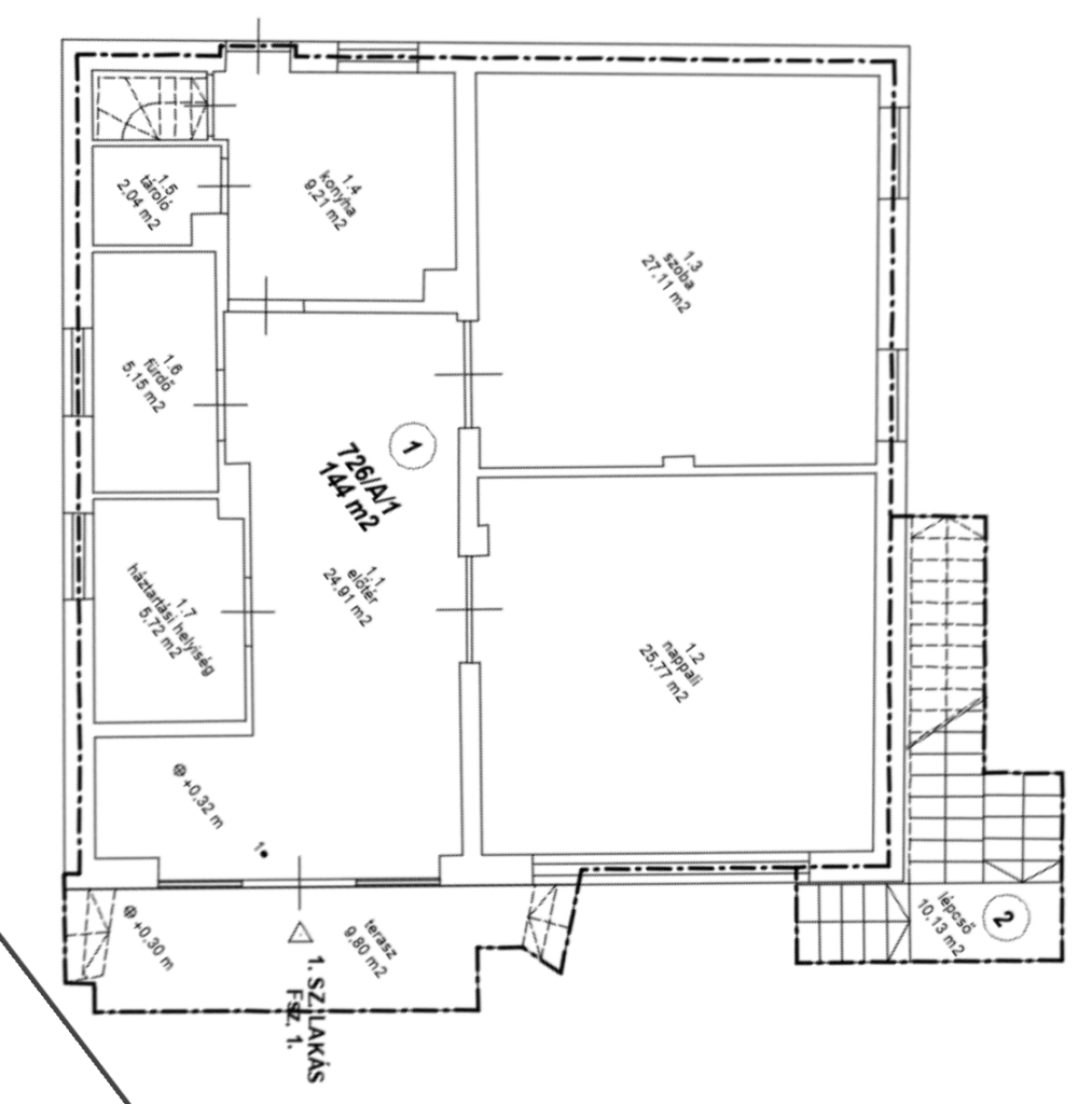 Eladó ház Gödöllő - Alsó szint alaprajz