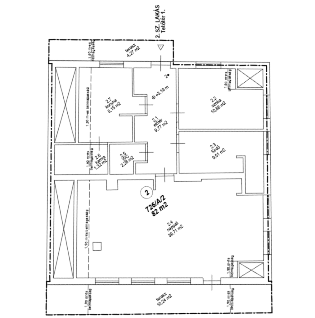Eladó ház Gödöllő - Felső szint alaprajz