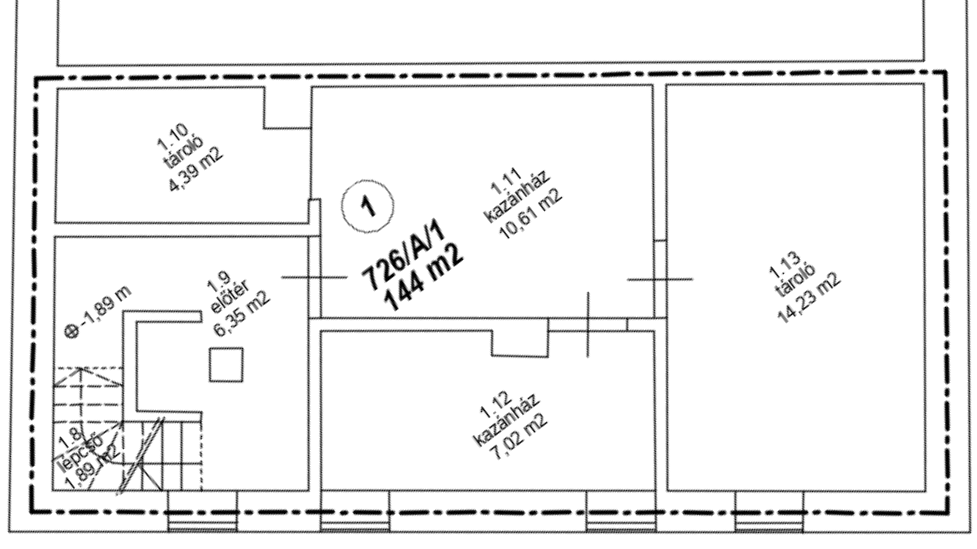 Eladó ház Gödöllő - Pince alaprajz
